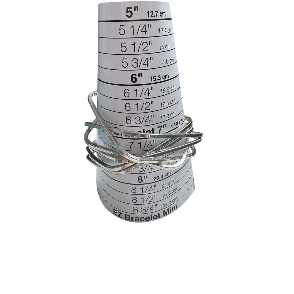 Silver square stackable bangle bracelet